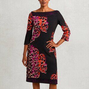 Donna Morgan Printed Dress – Size 6 – 3/4 Sleeves